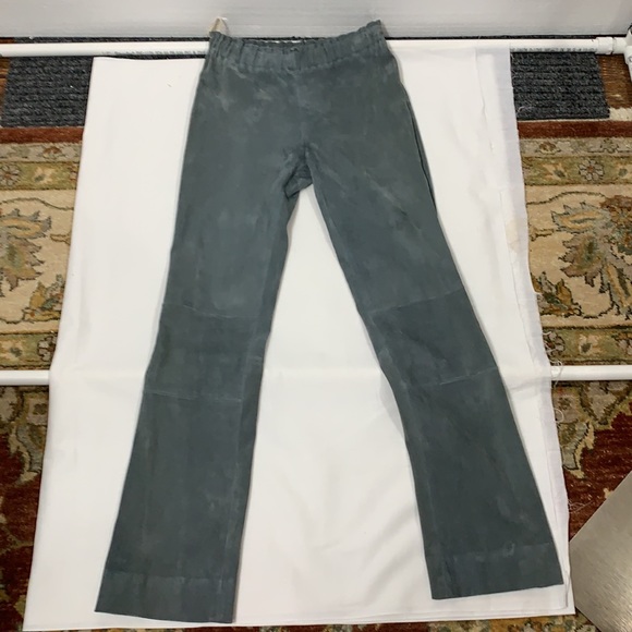 STOULS Paris light gray straight leg suede pants - Picture 3 of 6